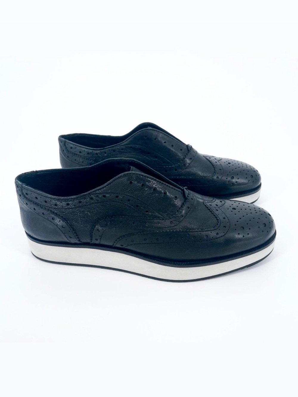 Rag & Bone Meli Brogue Wingtip Oxford Platform Loafers Black Size 36 (US 6)